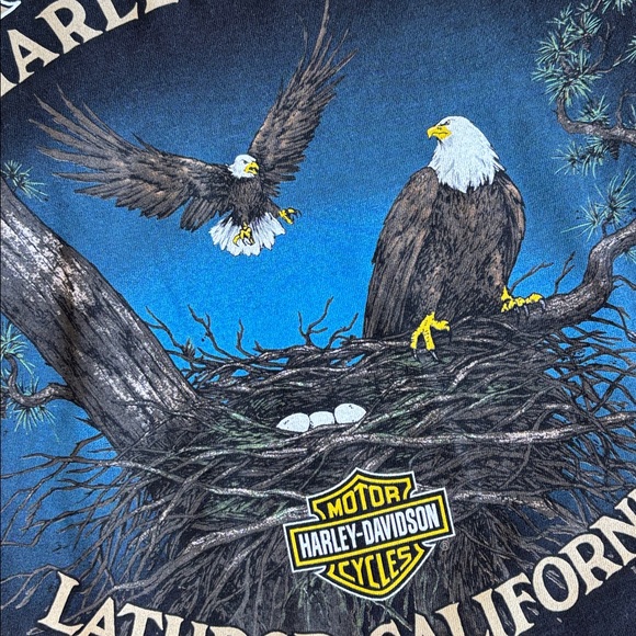 Harley-Davidson Other - Harley-Davidson Life Begins Get One‎ Eagle Nest USA Motorcycle Black Mens Large